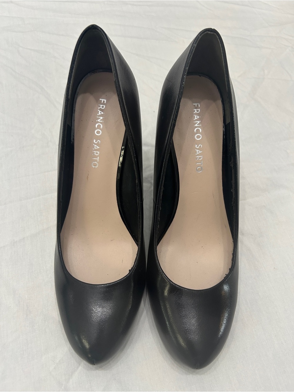 Women’s Franco Sarto Career Heels Black Round Toe Pumps Size 9